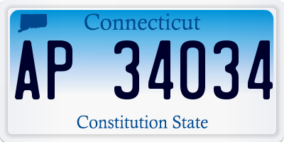 CT license plate AP34034