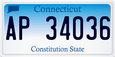 CT license plate AP34036