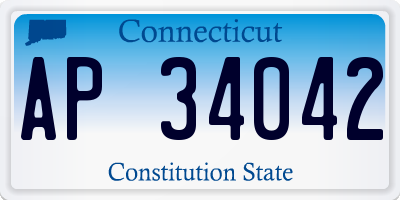 CT license plate AP34042