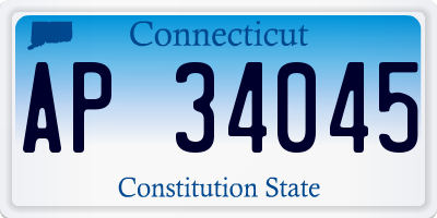 CT license plate AP34045