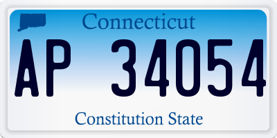 CT license plate AP34054
