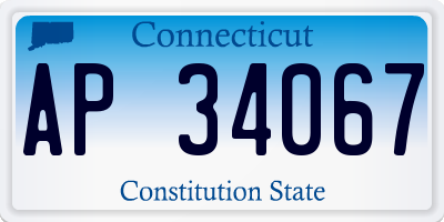 CT license plate AP34067