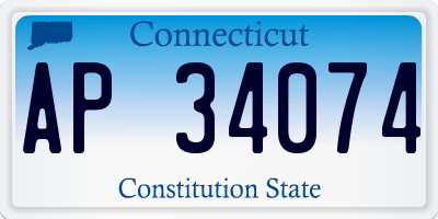 CT license plate AP34074