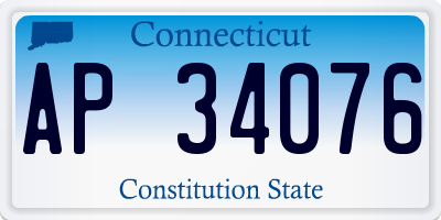 CT license plate AP34076