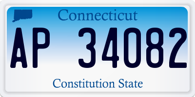 CT license plate AP34082