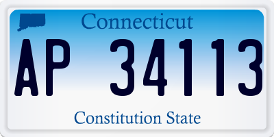 CT license plate AP34113