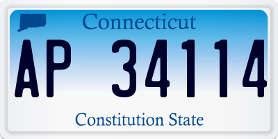 CT license plate AP34114