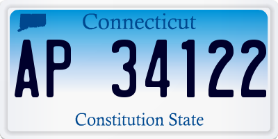 CT license plate AP34122
