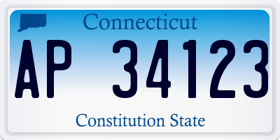 CT license plate AP34123
