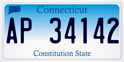 CT license plate AP34142