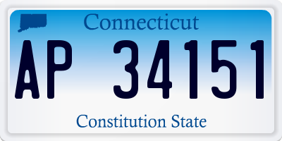 CT license plate AP34151