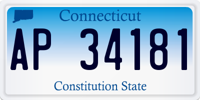 CT license plate AP34181