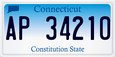 CT license plate AP34210