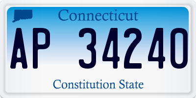 CT license plate AP34240