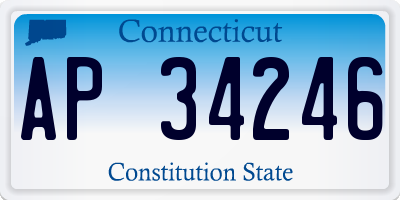 CT license plate AP34246