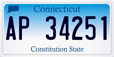 CT license plate AP34251