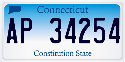 CT license plate AP34254