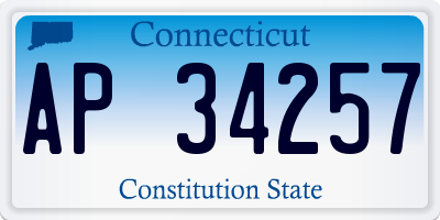 CT license plate AP34257