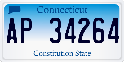 CT license plate AP34264