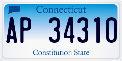 CT license plate AP34310