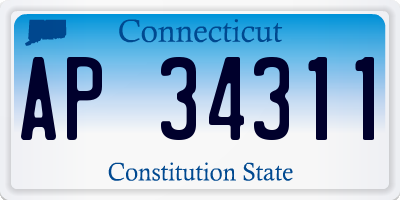 CT license plate AP34311