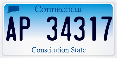 CT license plate AP34317
