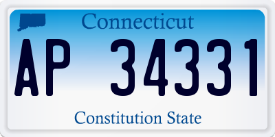 CT license plate AP34331