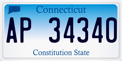 CT license plate AP34340