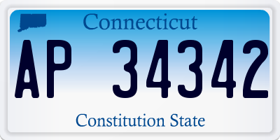 CT license plate AP34342