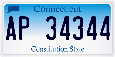 CT license plate AP34344