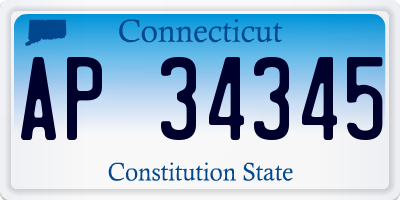 CT license plate AP34345