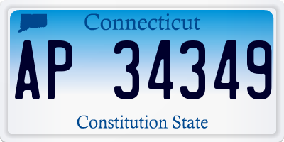 CT license plate AP34349