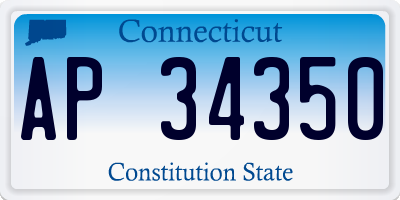 CT license plate AP34350