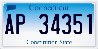 CT license plate AP34351