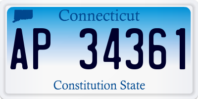 CT license plate AP34361