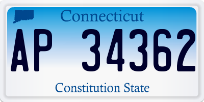 CT license plate AP34362