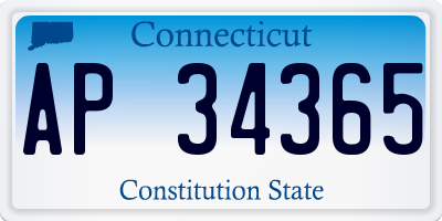 CT license plate AP34365