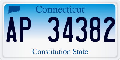 CT license plate AP34382