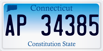 CT license plate AP34385