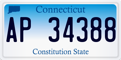 CT license plate AP34388