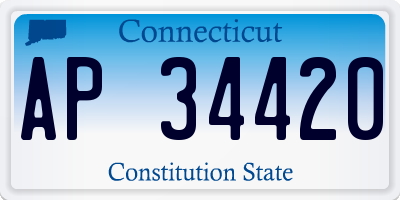 CT license plate AP34420