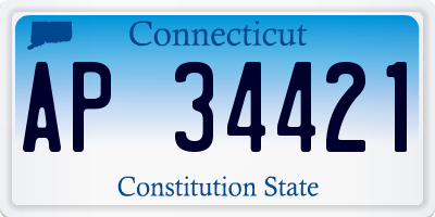 CT license plate AP34421