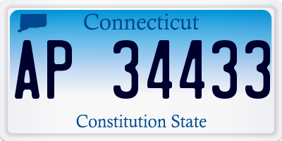 CT license plate AP34433
