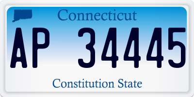 CT license plate AP34445