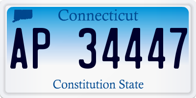 CT license plate AP34447