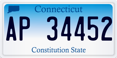 CT license plate AP34452