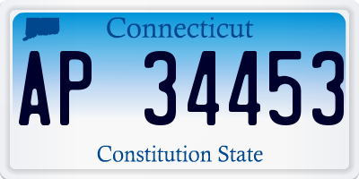 CT license plate AP34453