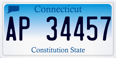 CT license plate AP34457