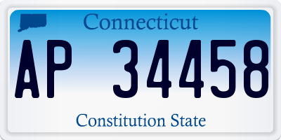 CT license plate AP34458
