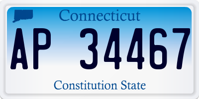 CT license plate AP34467